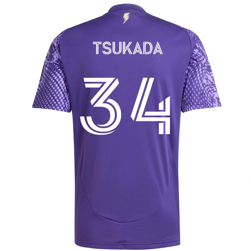 Danxen Dame Yutaro Tsukada #34 Lilla Hvit Hjemmetrøye Drakt Trøye 2025/26 Skjorter T-Skjorte