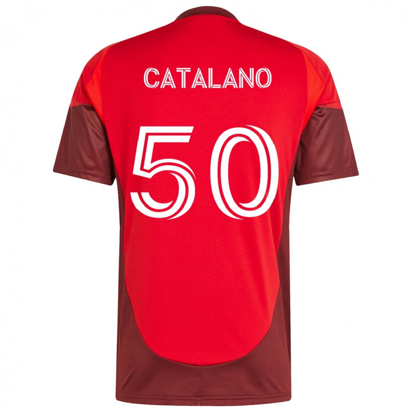 Danxen Dame Gianluca Catalano #50 Rød Hvit Hjemmetrøye Drakt Trøye 2025/26 Skjorter T-Skjorte