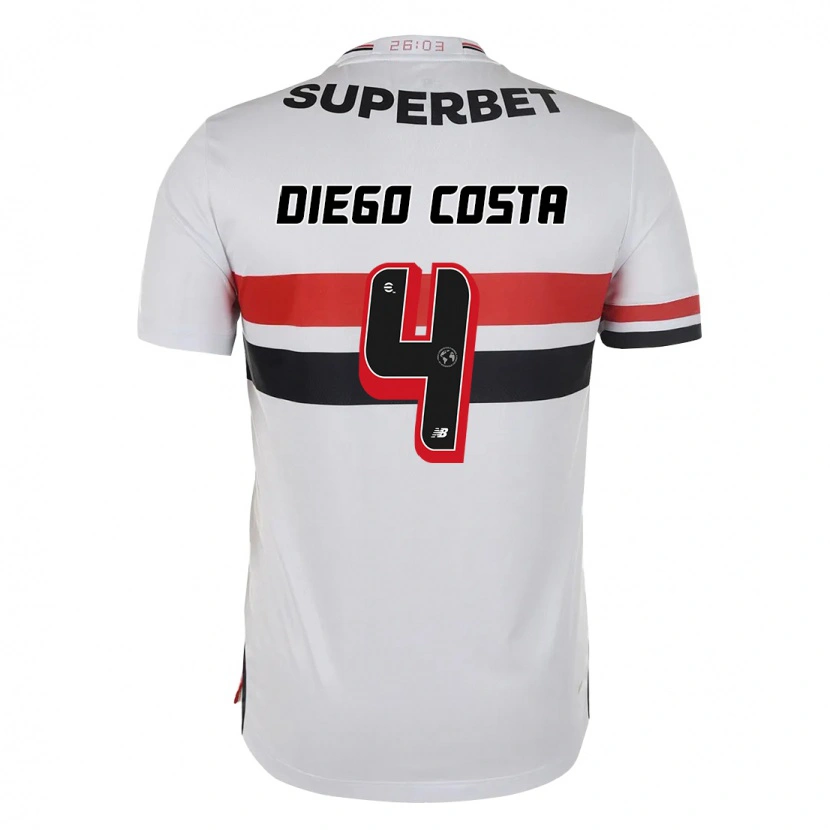 Danxen Dame Diego Costa #4 Rød Svart Hvit Hjemmetrøye Drakt Trøye 2025/26 Skjorter T-Skjorte