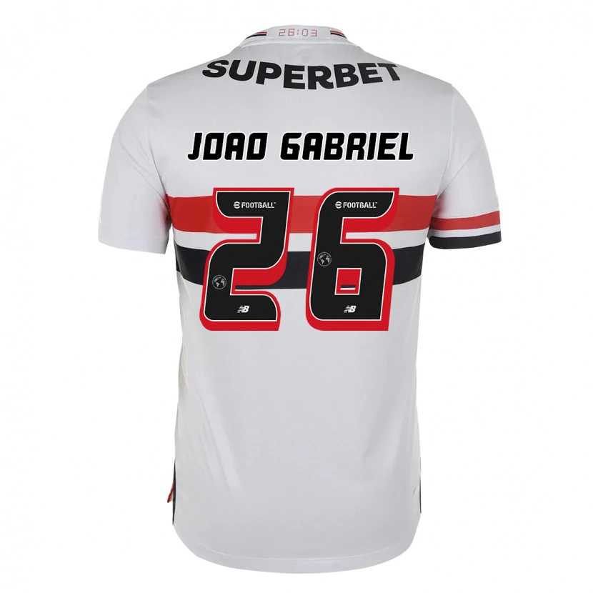 Danxen Dame João Gabriel #26 Rød Svart Hvit Hjemmetrøye Drakt Trøye 2025/26 Skjorter T-Skjorte