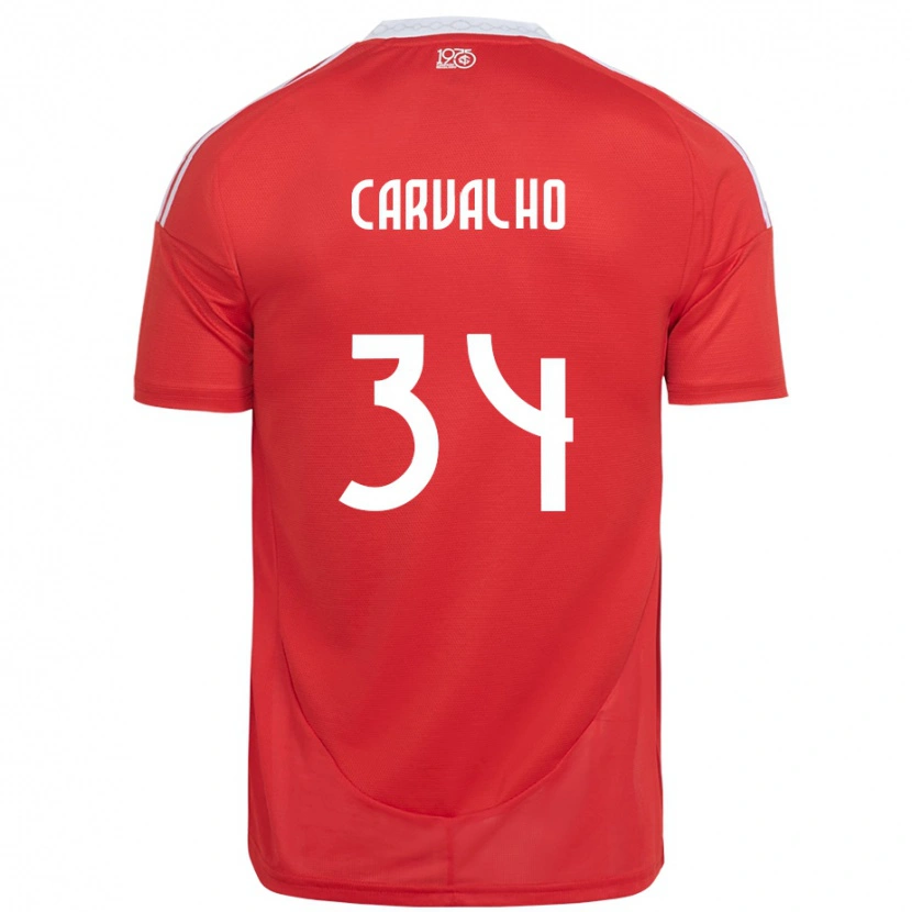 Danxen Dame Gabriel Carvalho #34 Rød Hvit Hjemmetrøye Drakt Trøye 2025/26 Skjorter T-Skjorte