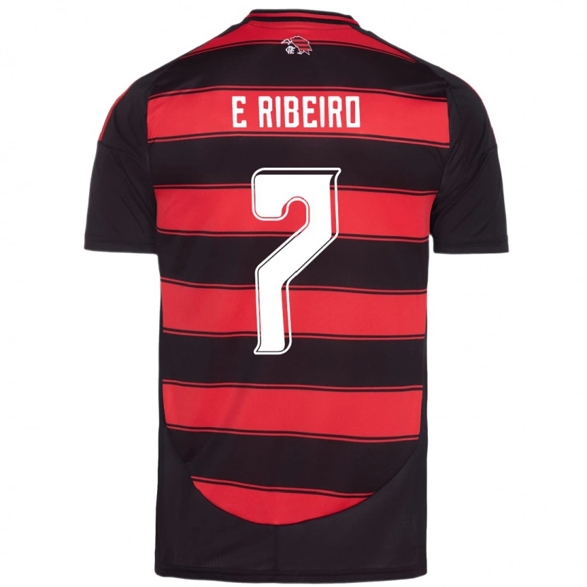 Danxen Dame Everton Ribeiro #7 Rød Svart Hjemmetrøye Drakt Trøye 2025/26 Skjorter T-Skjorte