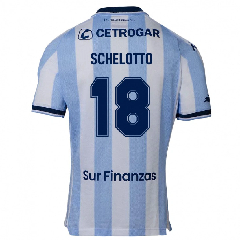 Danxen Dame Ezequiel Schelotto #18 Himmelsblå Hjemmetrøye Drakt Trøye 2025/26 Skjorter T-Skjorte