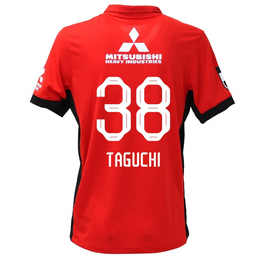Danxen Dame Keita Taguchi #38 Rød Hvit Hjemmetrøye Drakt Trøye 2025/26 Skjorter T-Skjorte