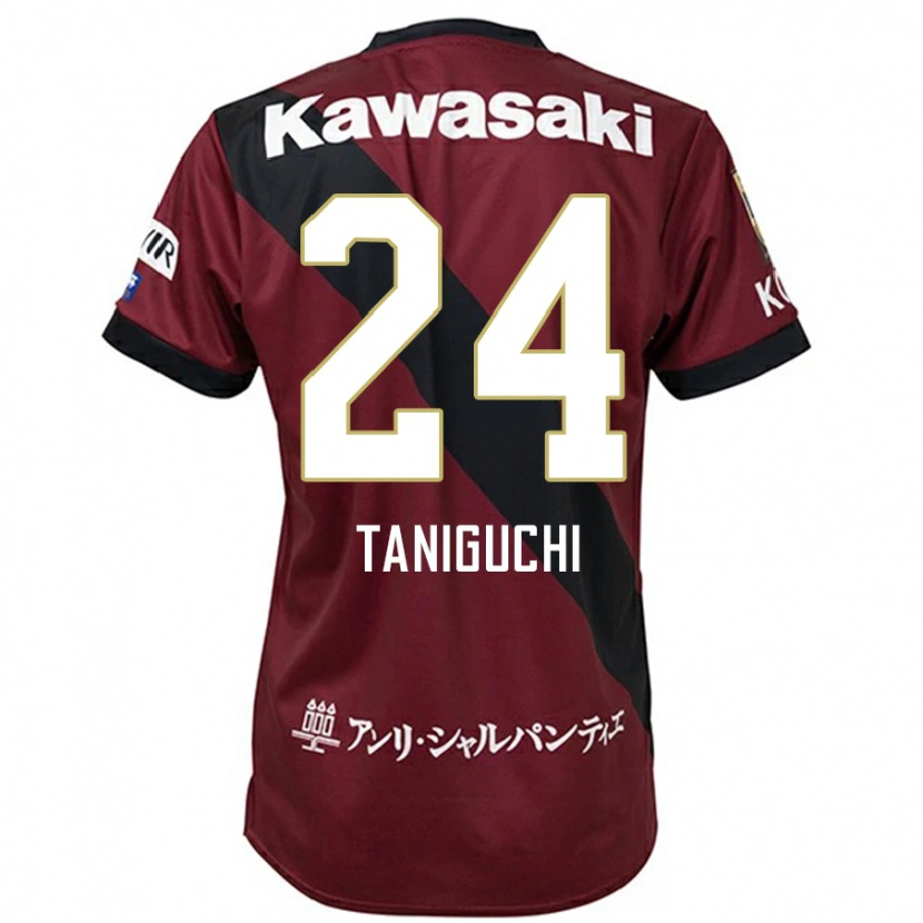Danxen Dame Hiroto Taniguchi #24 Burgunder Svart Hjemmetrøye Drakt Trøye 2025/26 Skjorter T-Skjorte