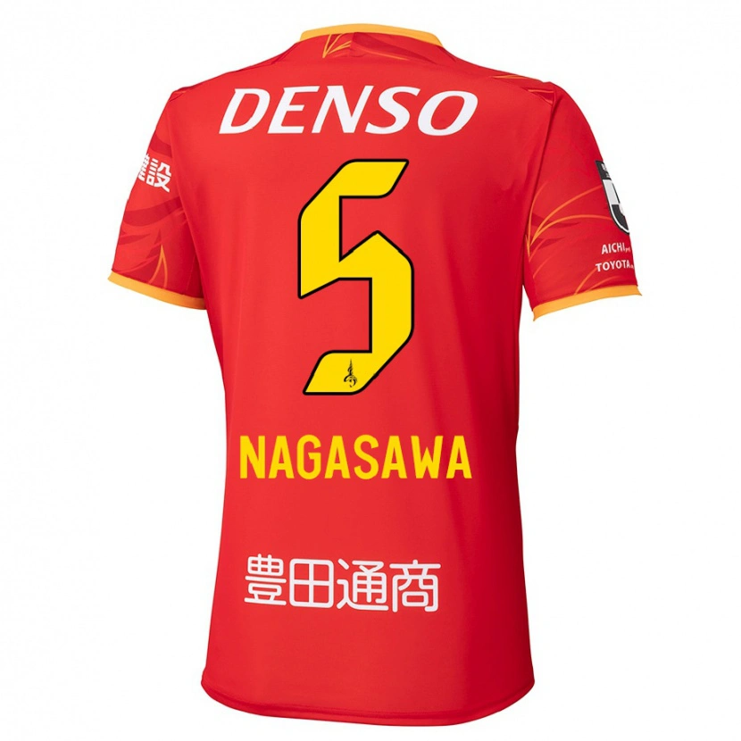 Danxen Dame Kazuki Nagasawa #5 Rød Gul Hjemmetrøye Drakt Trøye 2025/26 Skjorter T-Skjorte
