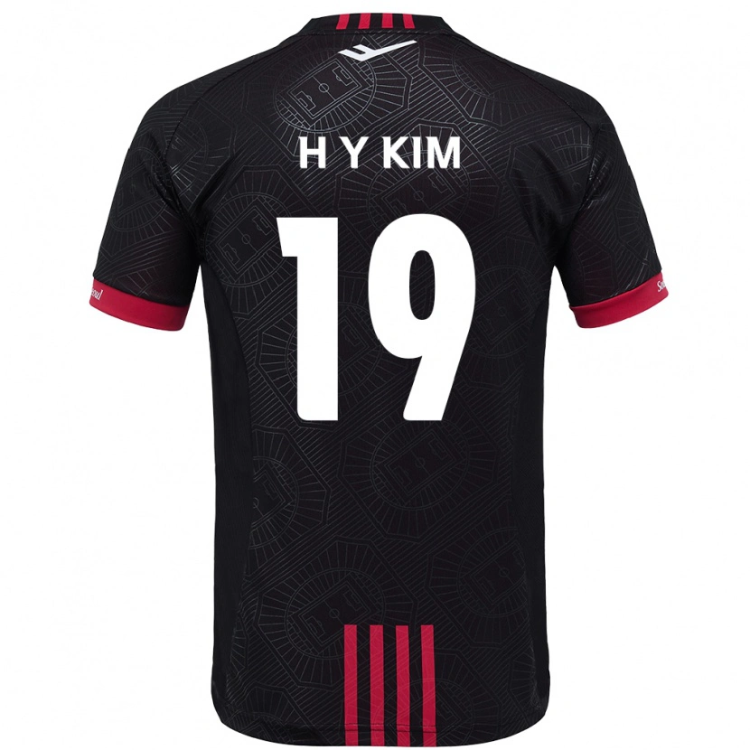 Danxen Dame Yong-Hyuk Kim #19 Svart Rød Hjemmetrøye Drakt Trøye 2025/26 Skjorter T-Skjorte