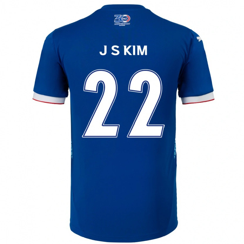 Danxen Dame Sang-Jun Kim #22 Kongeblå Hvit Hjemmetrøye Drakt Trøye 2025/26 Skjorter T-Skjorte