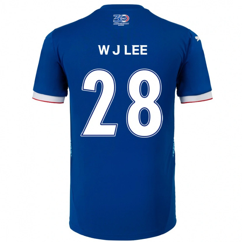 Danxen Dame Jun-Woo Lee #28 Kongeblå Hvit Hjemmetrøye Drakt Trøye 2025/26 Skjorter T-Skjorte