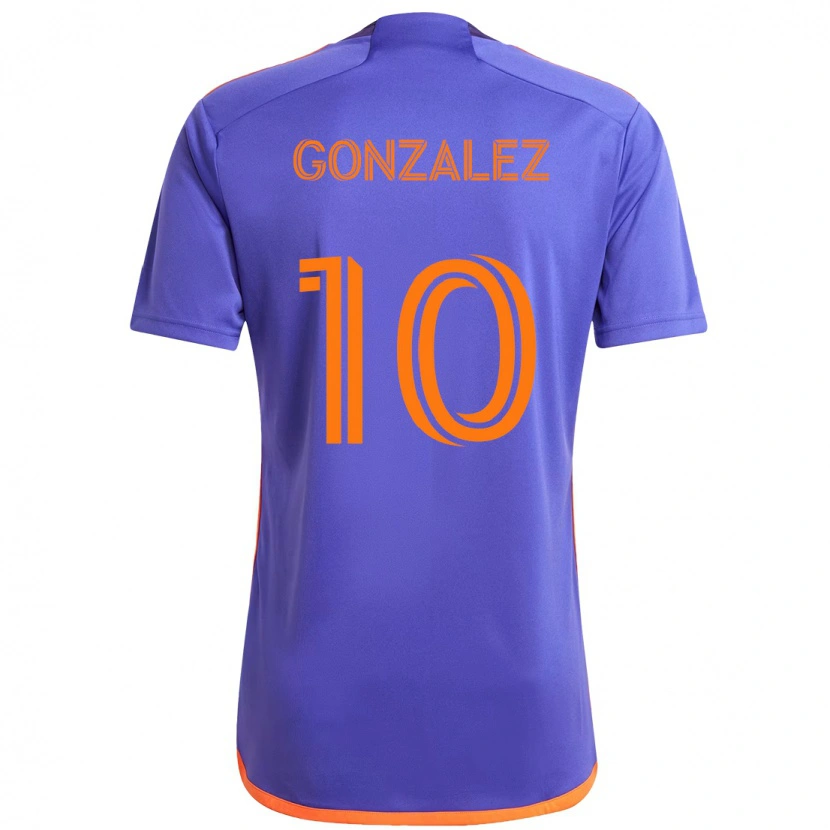 Danxen Dame Yair González #10 Lilla Oransje Bortetrøye Drakt Trøye 2025/26 Skjorter T-Skjorte