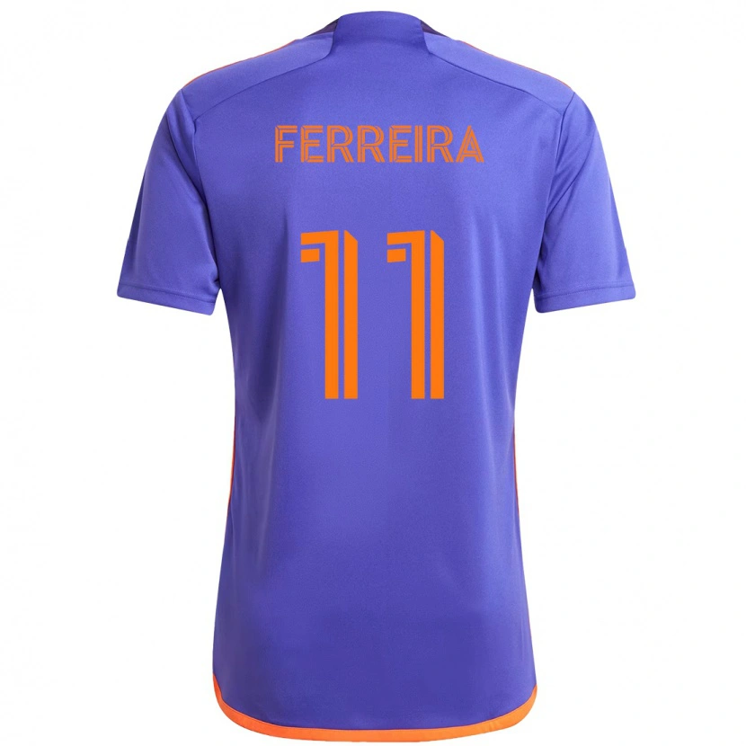 Danxen Dame Sebastián Ferreira #11 Lilla Oransje Bortetrøye Drakt Trøye 2025/26 Skjorter T-Skjorte