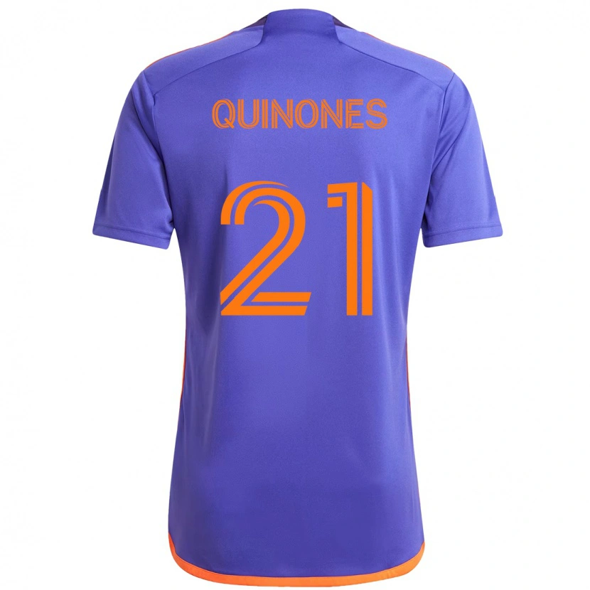 Danxen Dame Nelson Quiñónes #21 Lilla Oransje Bortetrøye Drakt Trøye 2025/26 Skjorter T-Skjorte