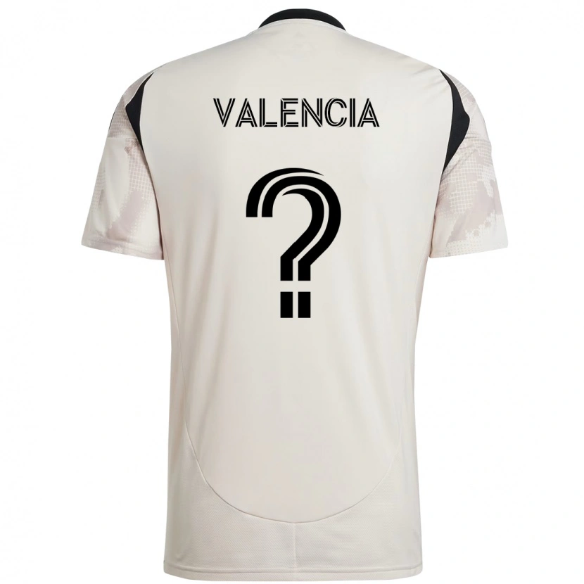 Danxen Dame Omar Valencia #0 Beige Svart Bortetrøye Drakt Trøye 2025/26 Skjorter T-Skjorte