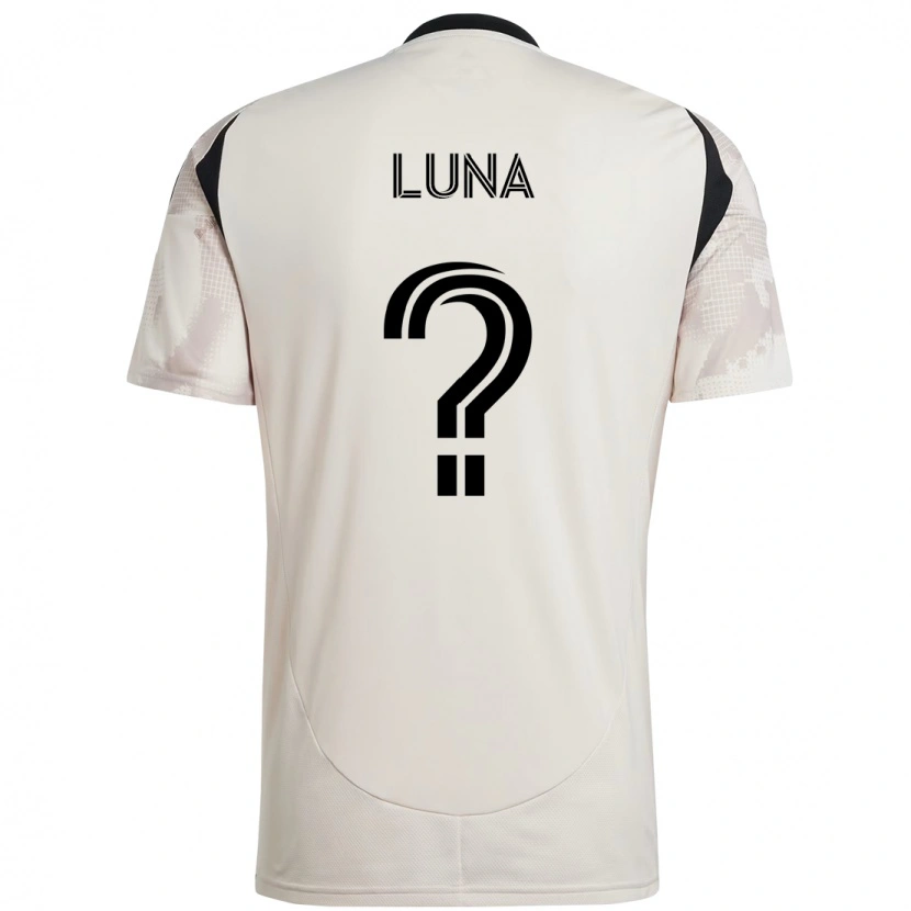 Danxen Dame Erick Luna #0 Beige Svart Bortetrøye Drakt Trøye 2025/26 Skjorter T-Skjorte