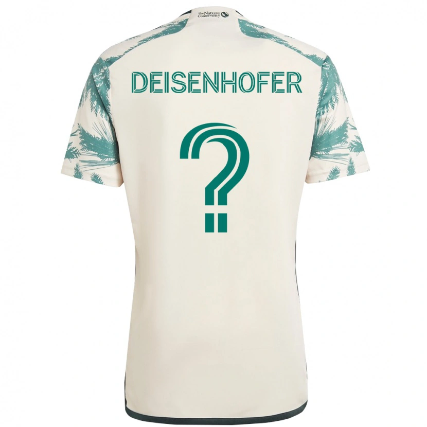 Danxen Dame Maximilian Deisenhofer #0 Beige Grønn Bortetrøye Drakt Trøye 2025/26 Skjorter T-Skjorte