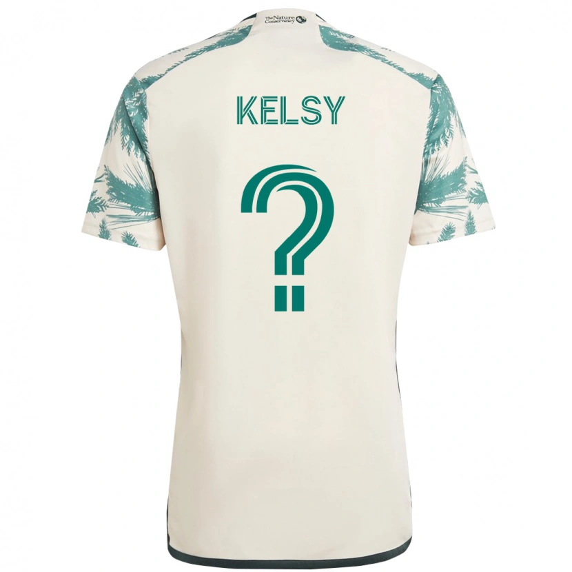 Danxen Dame Kevin Kelsy #0 Beige Grønn Bortetrøye Drakt Trøye 2025/26 Skjorter T-Skjorte