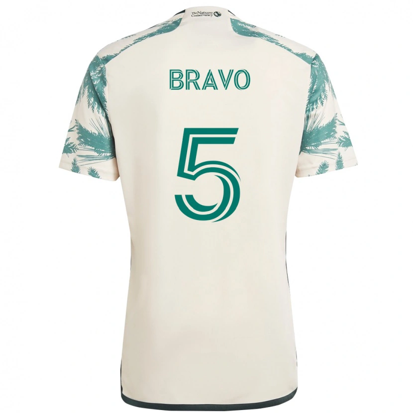 Danxen Dame Claudio Bravo #5 Beige Grønn Bortetrøye Drakt Trøye 2025/26 Skjorter T-Skjorte