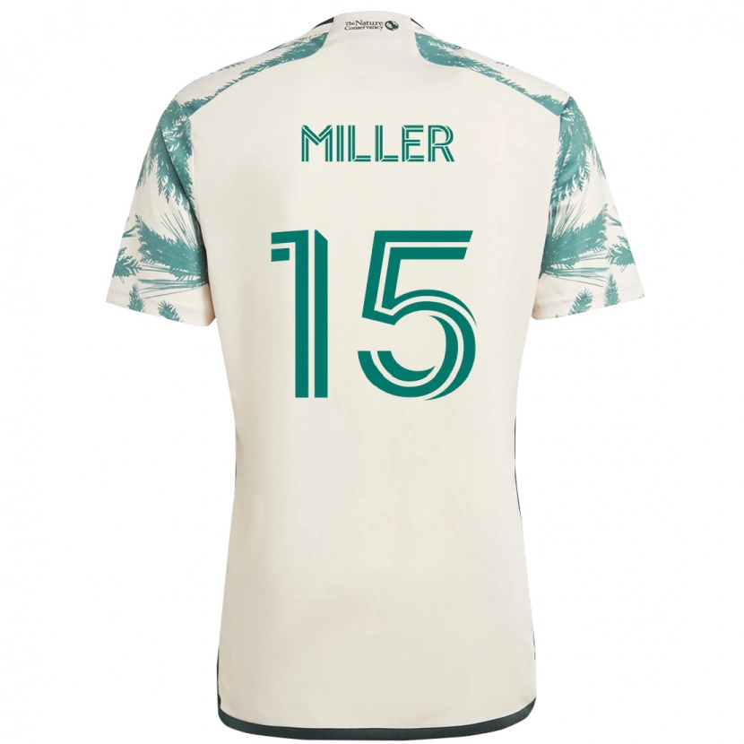 Danxen Dame Eric Miller #15 Beige Grønn Bortetrøye Drakt Trøye 2025/26 Skjorter T-Skjorte