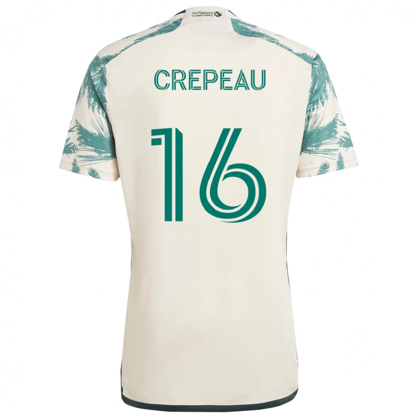 Danxen Dame Maxime Crépeau #16 Beige Grønn Bortetrøye Drakt Trøye 2025/26 Skjorter T-Skjorte
