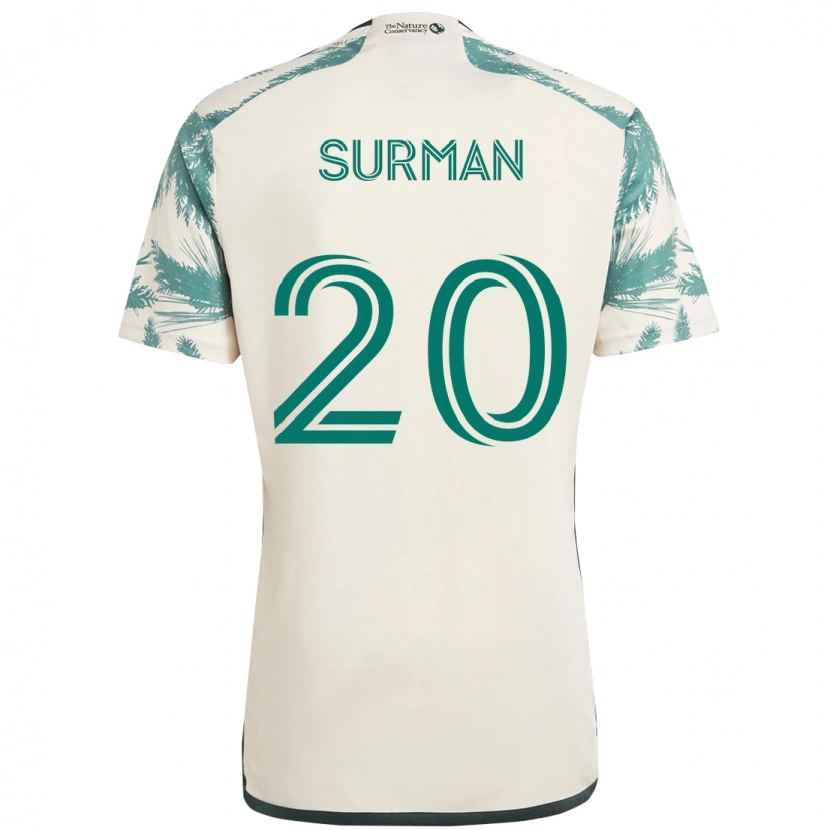 Danxen Dame Finn Surman #20 Beige Grønn Bortetrøye Drakt Trøye 2025/26 Skjorter T-Skjorte