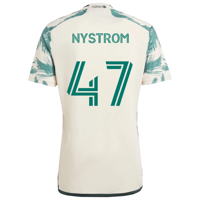 Danxen Dame Maximo Nystrom #47 Beige Grønn Bortetrøye Drakt Trøye 2025/26 Skjorter T-Skjorte