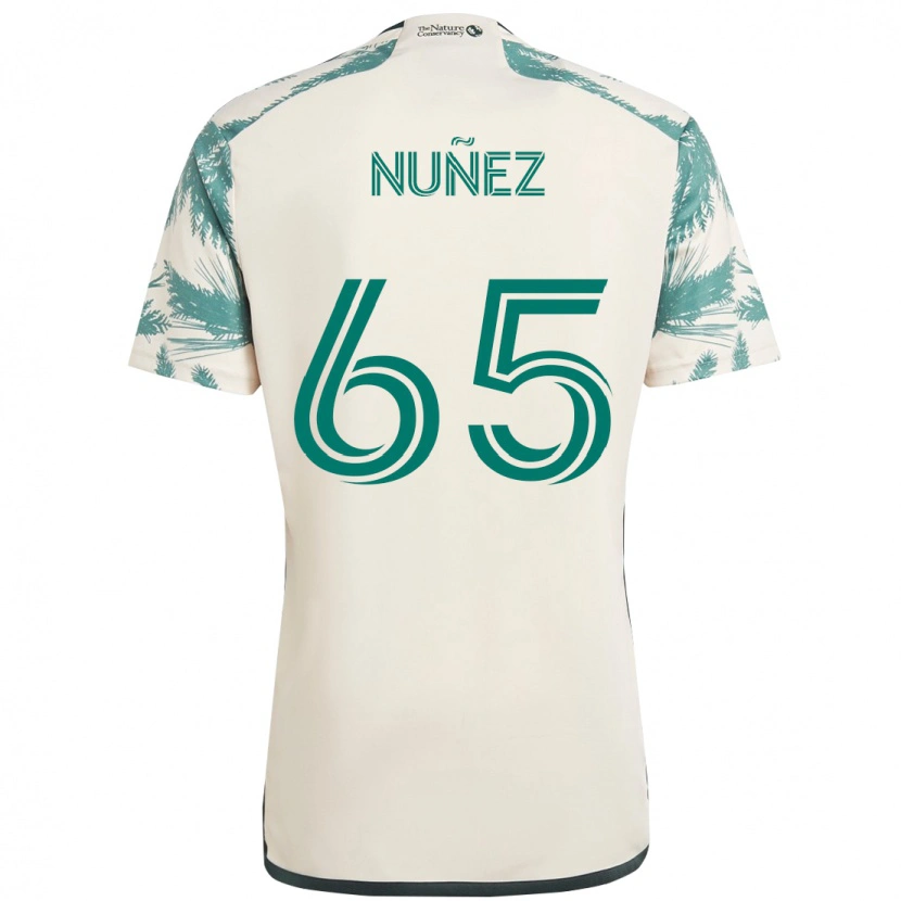 Danxen Dame Daniel Núñez #65 Beige Grønn Bortetrøye Drakt Trøye 2025/26 Skjorter T-Skjorte