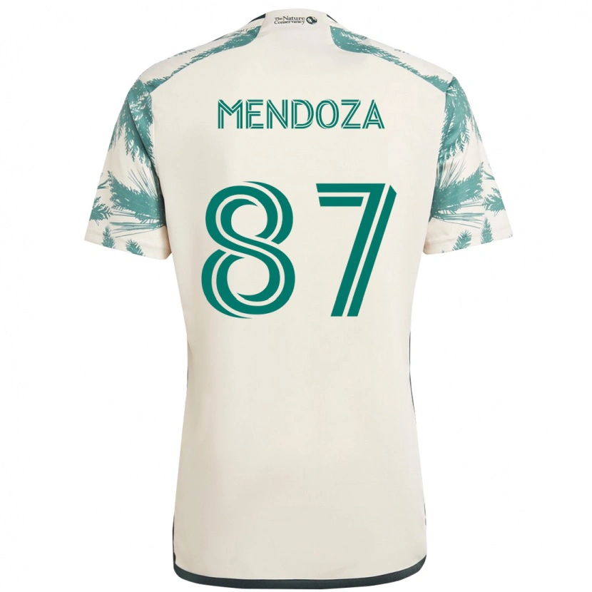 Danxen Dame Christian Mendoza #87 Beige Grønn Bortetrøye Drakt Trøye 2025/26 Skjorter T-Skjorte