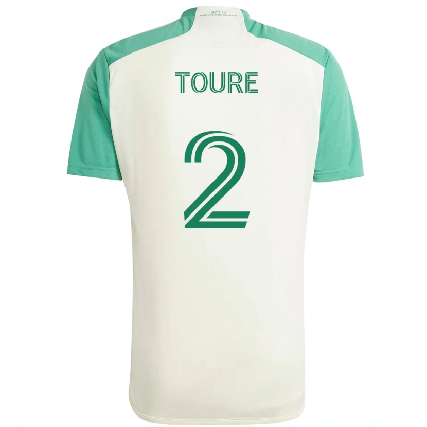Danxen Dame Cheick Touré #2 Hvit Grønn Bortetrøye Drakt Trøye 2025/26 Skjorter T-Skjorte