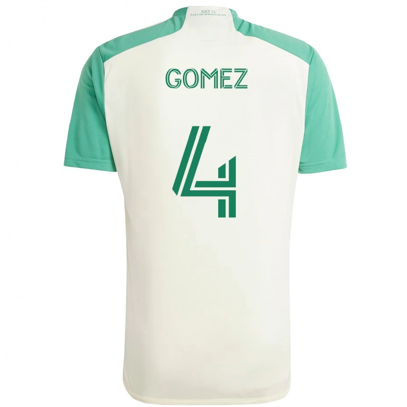 Danxen Dame Antonio Gomez #4 Hvit Grønn Bortetrøye Drakt Trøye 2025/26 Skjorter T-Skjorte