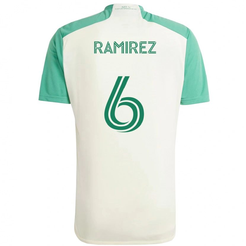 Danxen Dame Alonso Ramírez #6 Hvit Grønn Bortetrøye Drakt Trøye 2025/26 Skjorter T-Skjorte