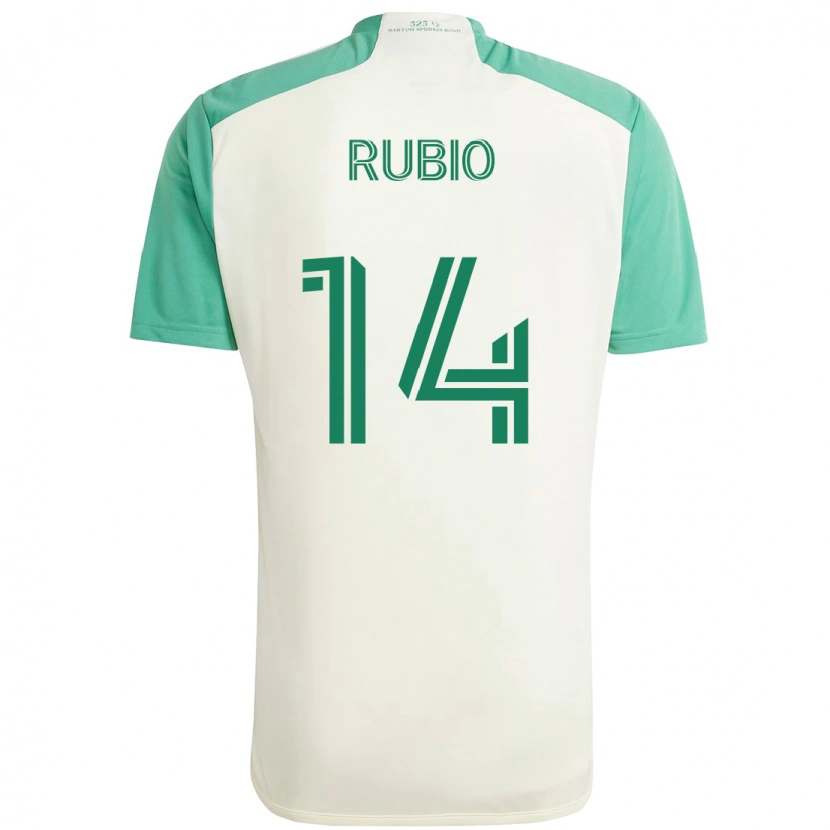 Danxen Dame Diego Rubio #14 Hvit Grønn Bortetrøye Drakt Trøye 2025/26 Skjorter T-Skjorte