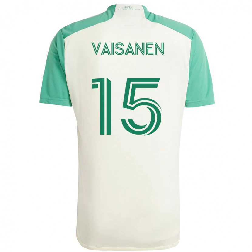 Danxen Dame Leo Väisänen #15 Hvit Grønn Bortetrøye Drakt Trøye 2025/26 Skjorter T-Skjorte