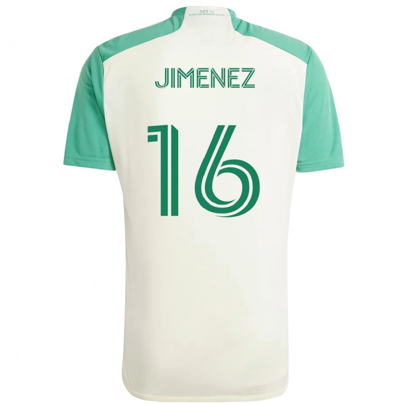 Danxen Dame Héctor Jiménez #16 Hvit Grønn Bortetrøye Drakt Trøye 2025/26 Skjorter T-Skjorte