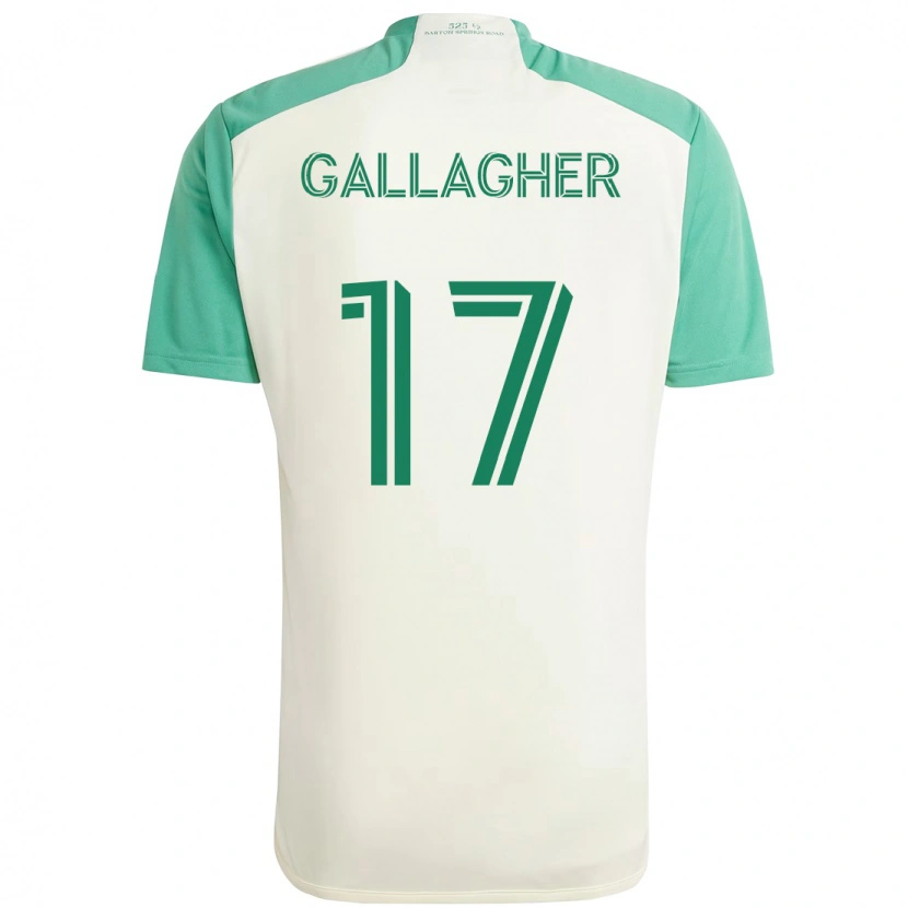 Danxen Dame Jon Gallagher #17 Hvit Grønn Bortetrøye Drakt Trøye 2025/26 Skjorter T-Skjorte