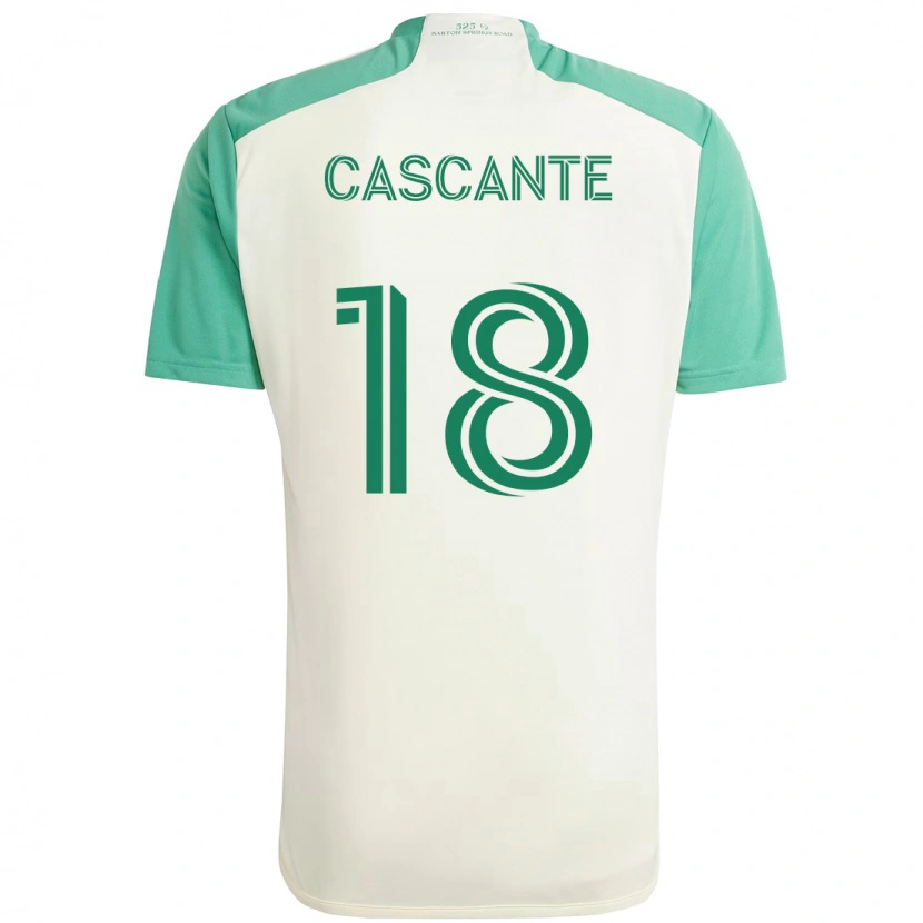 Danxen Dame Julio Cascante #18 Hvit Grønn Bortetrøye Drakt Trøye 2025/26 Skjorter T-Skjorte