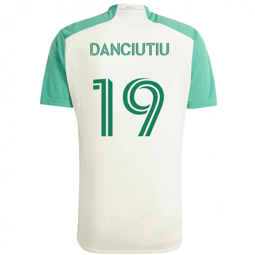 Danxen Dame Vlad Dănciuțiu #19 Hvit Grønn Bortetrøye Drakt Trøye 2025/26 Skjorter T-Skjorte