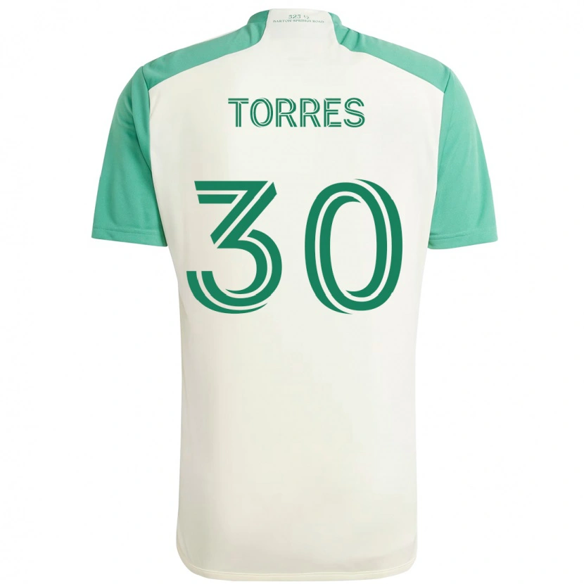 Danxen Dame Ervin Torres #30 Hvit Grønn Bortetrøye Drakt Trøye 2025/26 Skjorter T-Skjorte