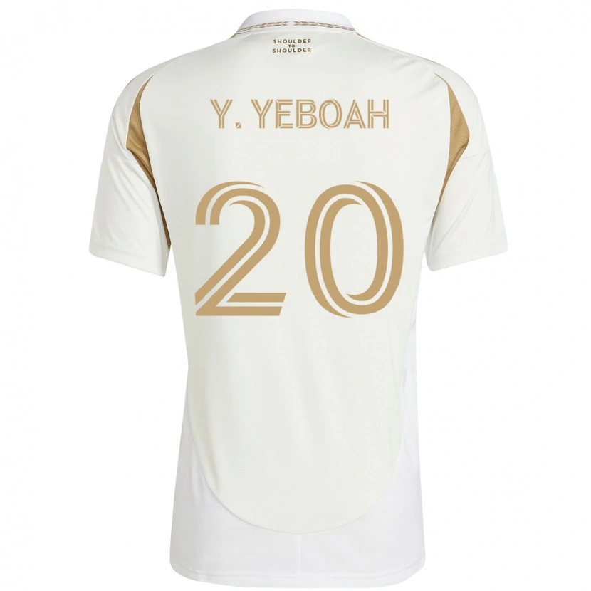 Danxen Dame Yaw Yeboah #20 Hvit Brun Bortetrøye Drakt Trøye 2025/26 Skjorter T-Skjorte