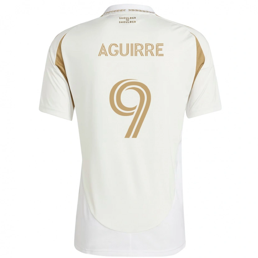 Danxen Dame Dustin Aguirre #9 Hvit Brun Bortetrøye Drakt Trøye 2025/26 Skjorter T-Skjorte