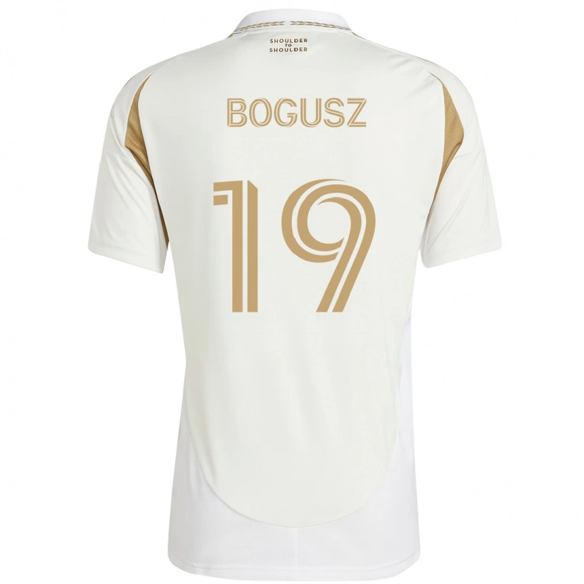 Danxen Dame Mateusz Bogusz #19 Hvit Brun Bortetrøye Drakt Trøye 2025/26 Skjorter T-Skjorte