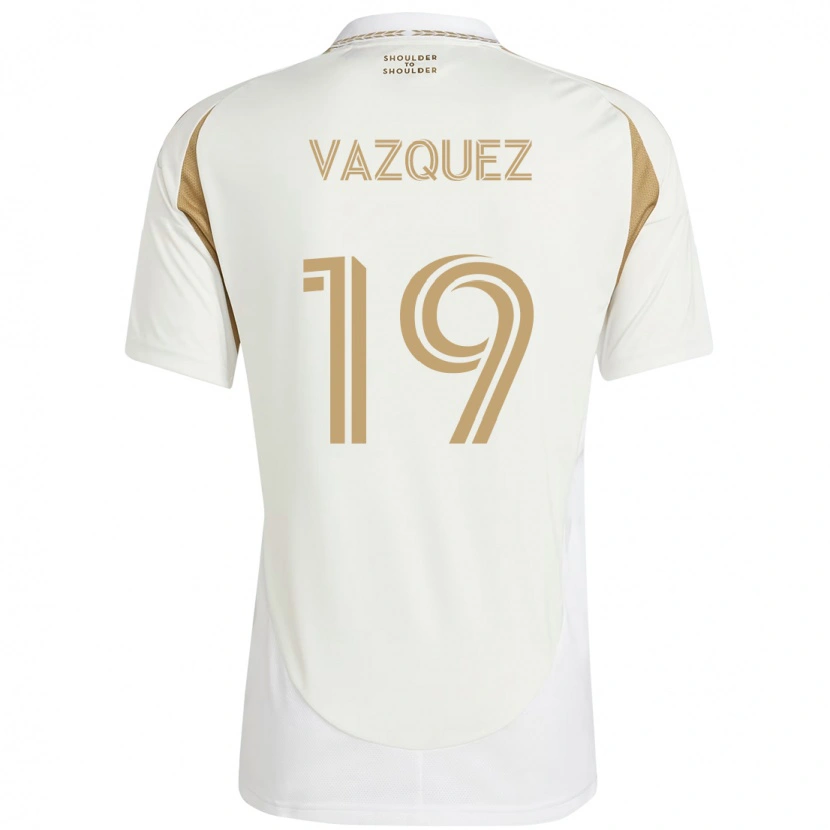 Danxen Dame Favian Vazquez #19 Hvit Brun Bortetrøye Drakt Trøye 2025/26 Skjorter T-Skjorte