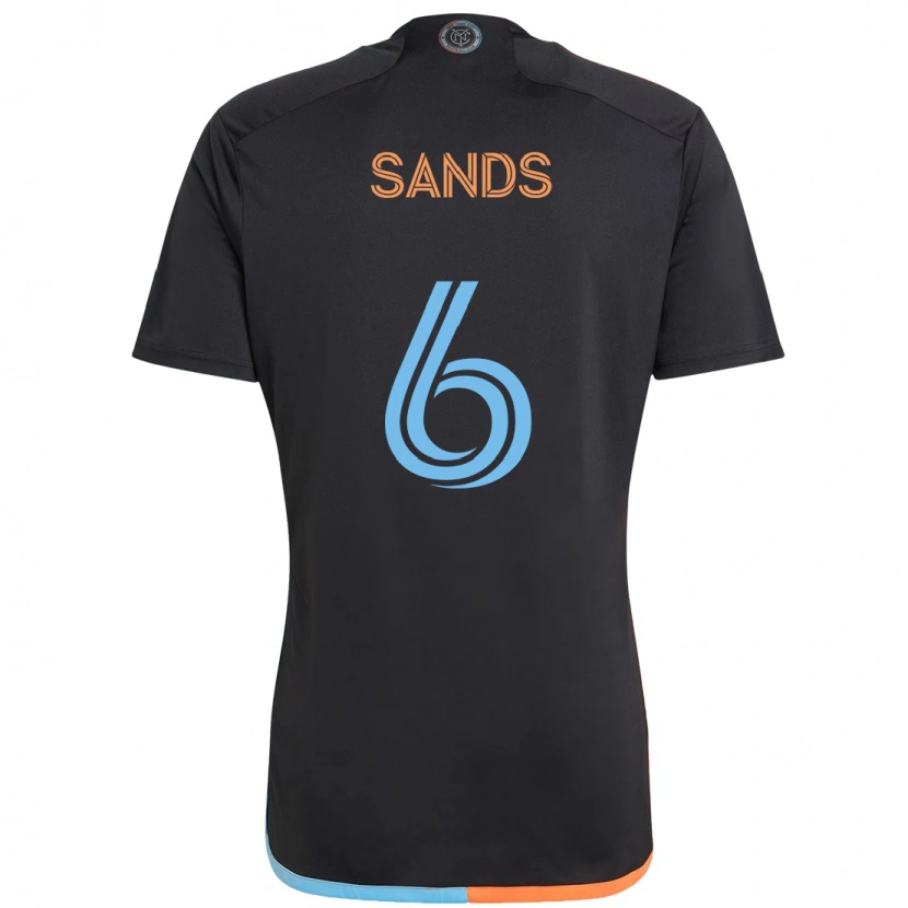 Danxen Dame James Sands #6 Svart Blå Oransje Bortetrøye Drakt Trøye 2025/26 Skjorter T-Skjorte