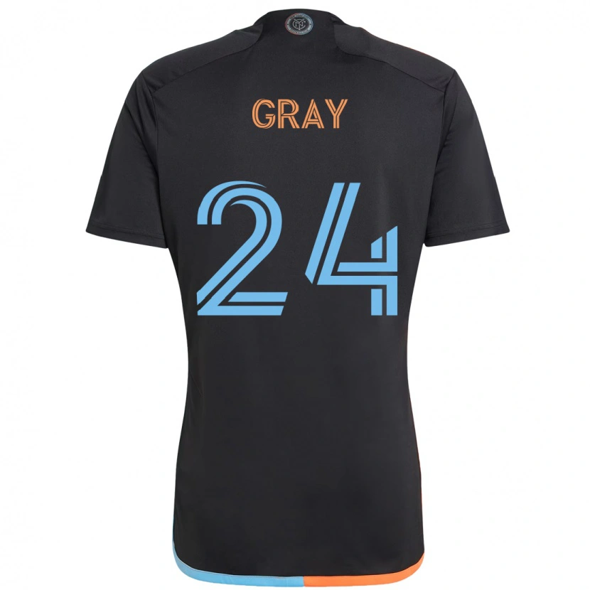 Danxen Dame Tayvon Gray #24 Svart Blå Oransje Bortetrøye Drakt Trøye 2025/26 Skjorter T-Skjorte