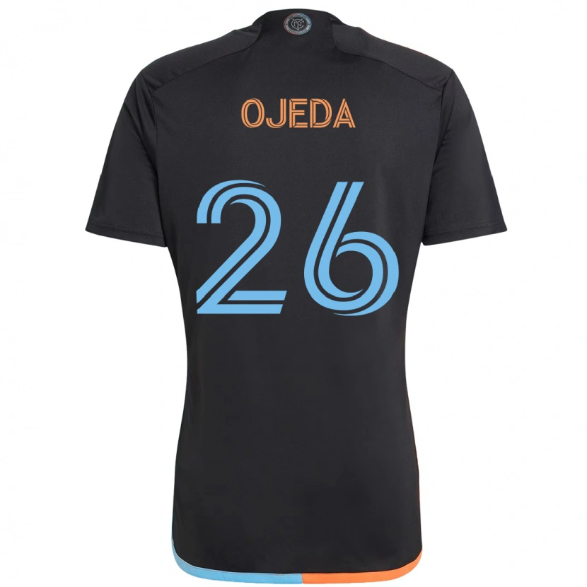 Danxen Dame Agustín Ojeda #26 Svart Blå Oransje Bortetrøye Drakt Trøye 2025/26 Skjorter T-Skjorte