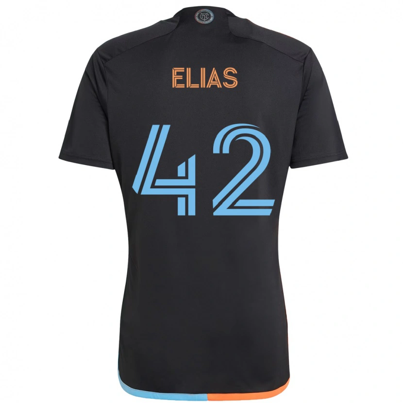Danxen Dame Piero Elias #42 Svart Blå Oransje Bortetrøye Drakt Trøye 2025/26 Skjorter T-Skjorte