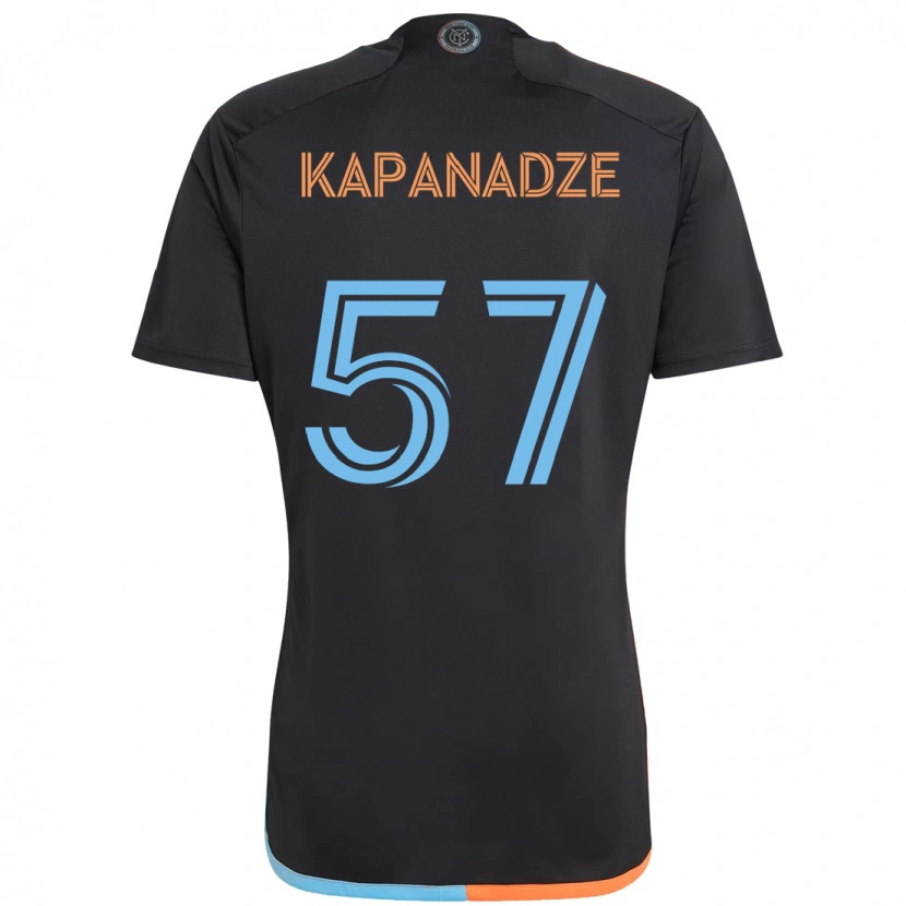 Danxen Dame Nicholas Kapanadze #57 Svart Blå Oransje Bortetrøye Drakt Trøye 2025/26 Skjorter T-Skjorte