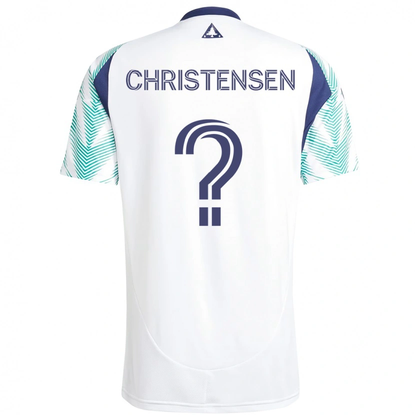 Danxen Dame Kevin Christensen #0 Hvit Blå Bortetrøye Drakt Trøye 2025/26 Skjorter T-Skjorte