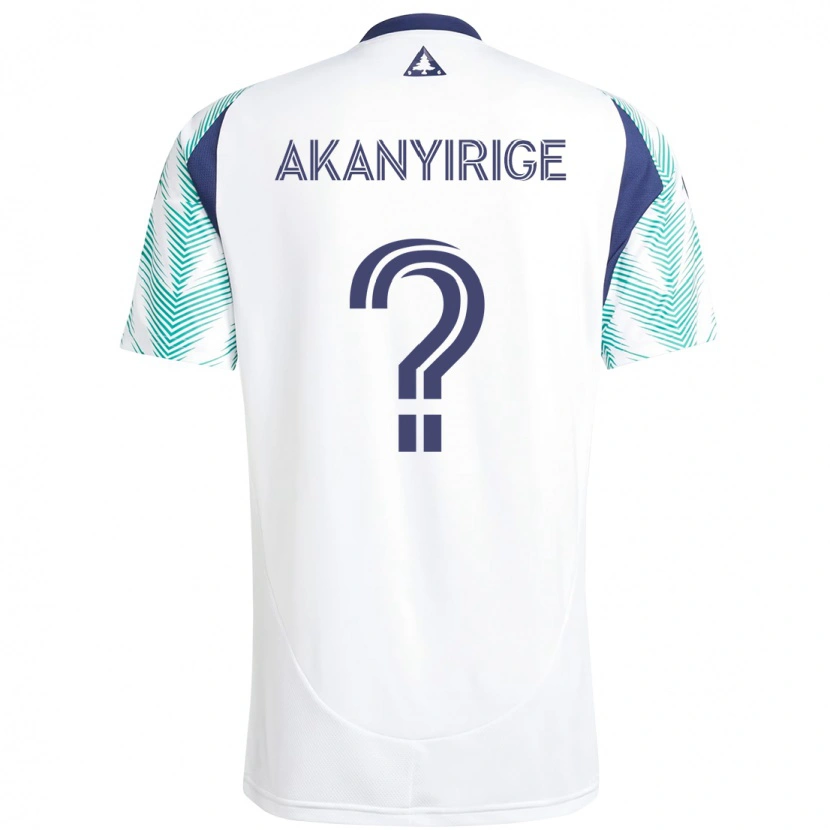 Danxen Dame Jacob Akanyirige #0 Hvit Blå Bortetrøye Drakt Trøye 2025/26 Skjorter T-Skjorte