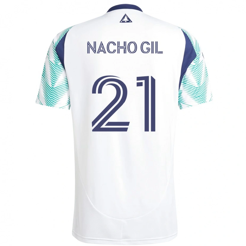 Danxen Dame Nacho Gil #21 Hvit Blå Bortetrøye Drakt Trøye 2025/26 Skjorter T-Skjorte