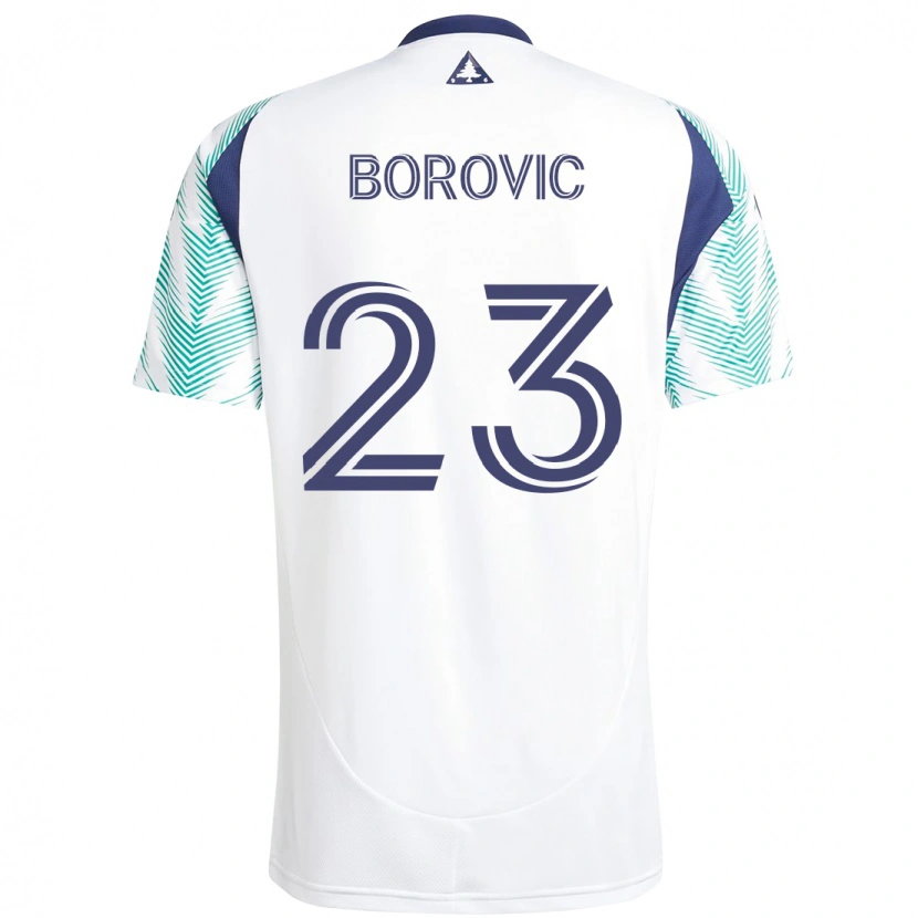 Danxen Dame Luka Borovic #23 Hvit Blå Bortetrøye Drakt Trøye 2025/26 Skjorter T-Skjorte